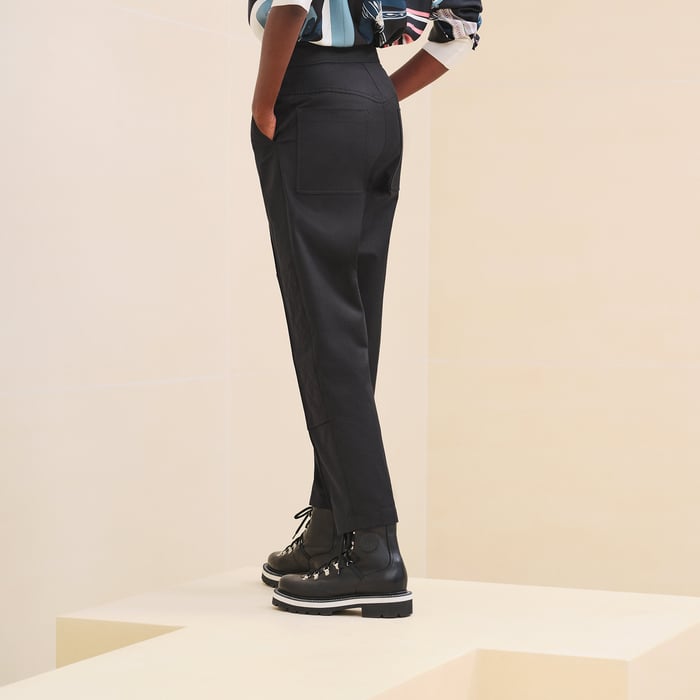 Noir Mixed Leather Quilted Pants