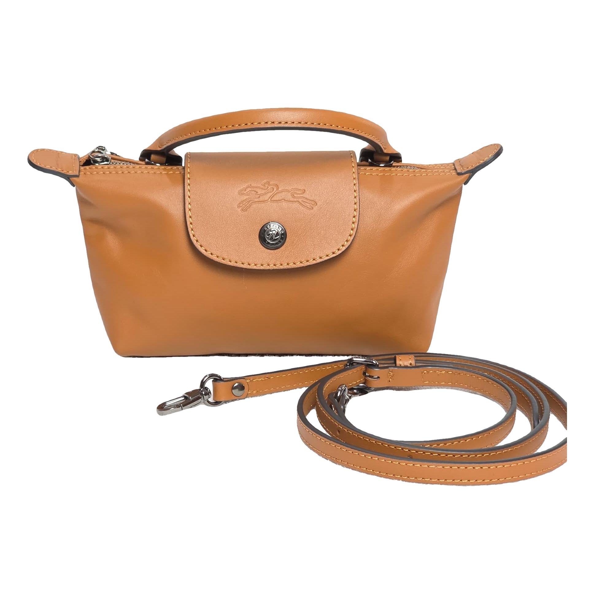 Pliage leather clutch bag