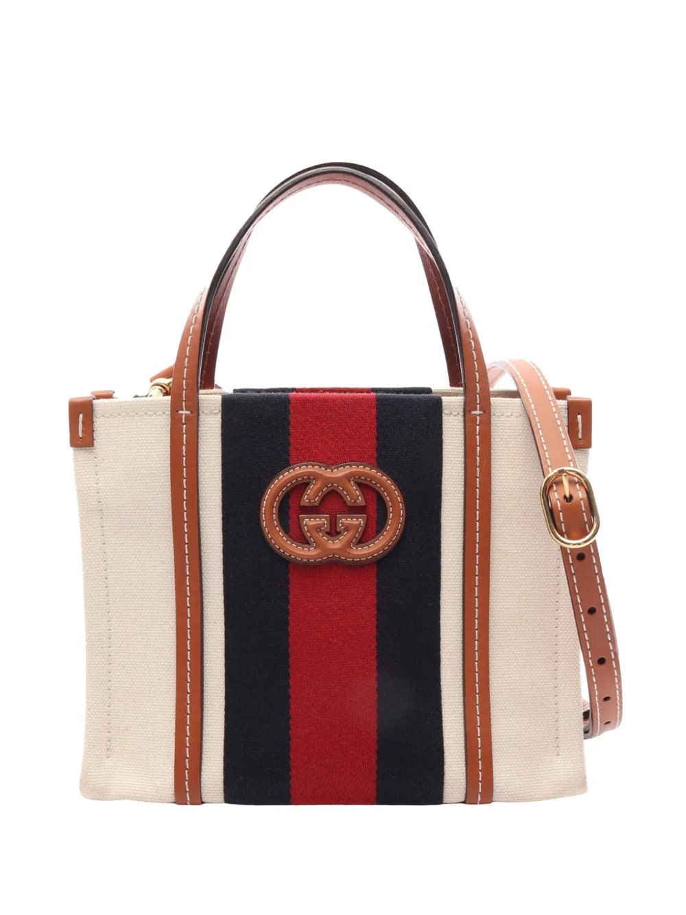 2016-2026 Mini Canvas Interlocking G Web Tote satchel
