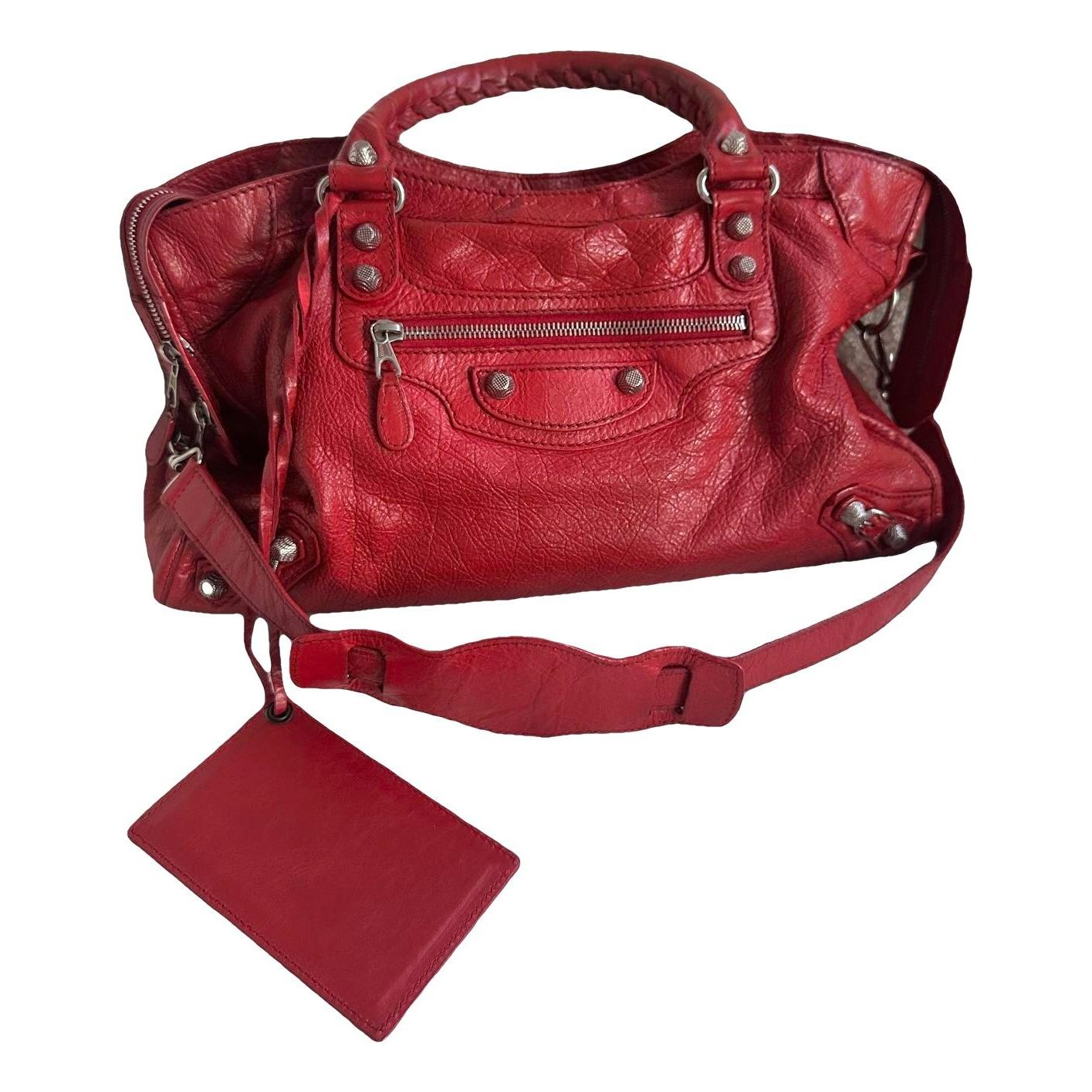 City leather handbag