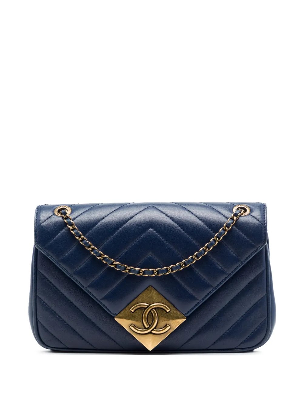 2015-2016 Chevron Lambskin Pyramid CC Flap shoulder bag