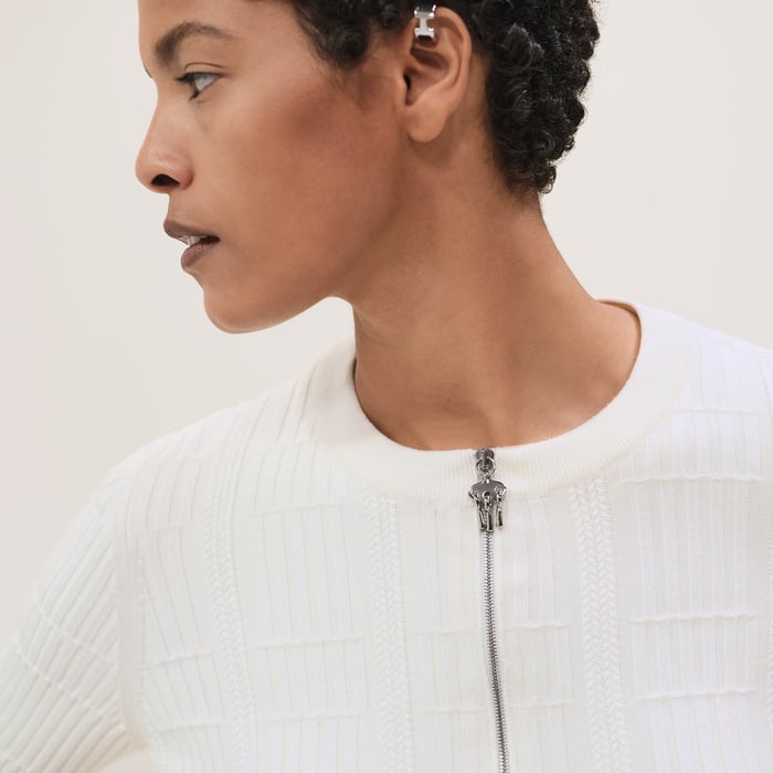 Blanc Cassé "Coaching" Zipped Cardigan