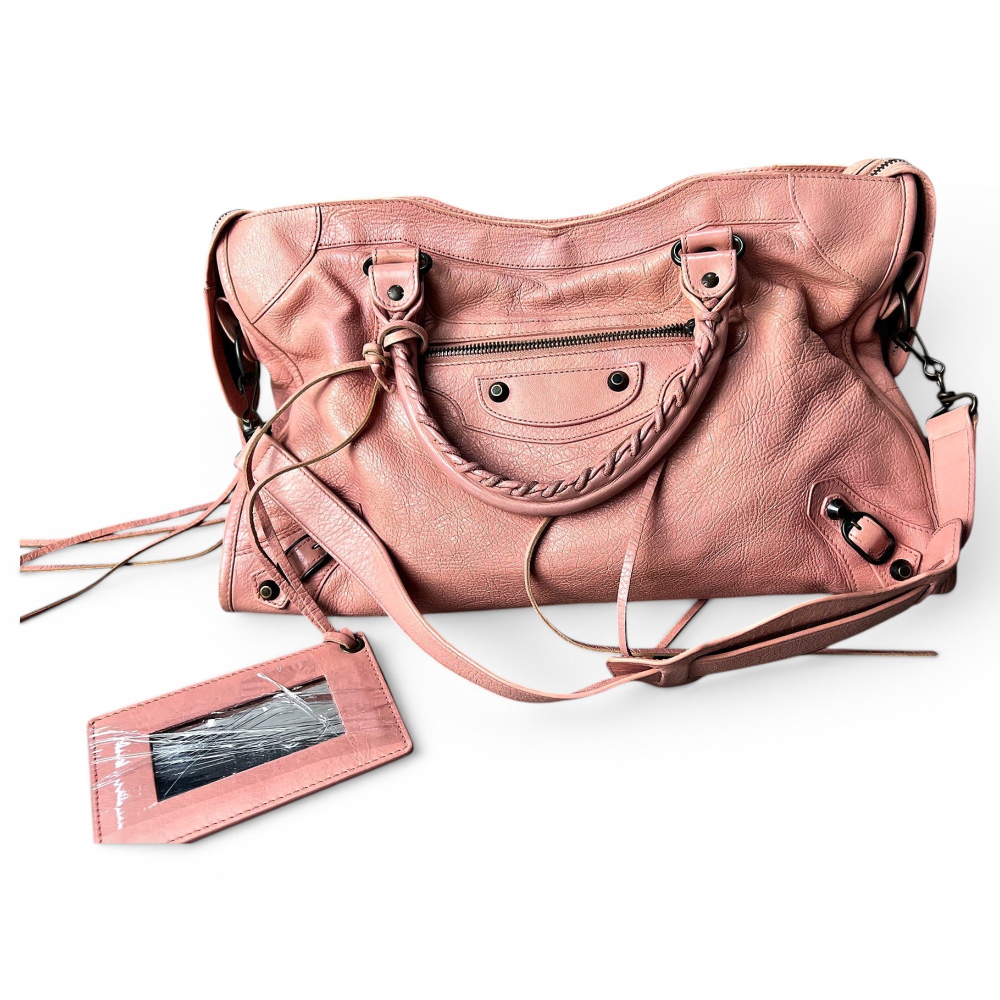 City leather handbag