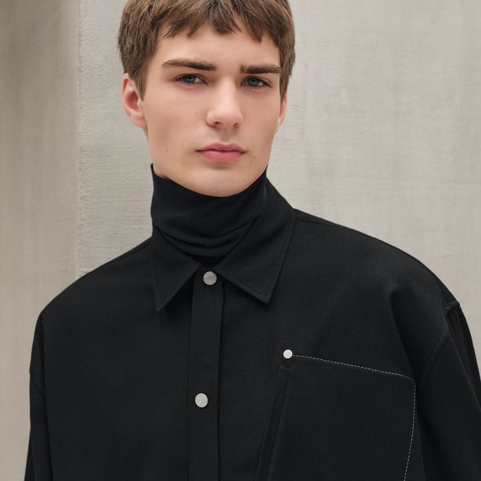 Noir Boxy Fit Overshirt