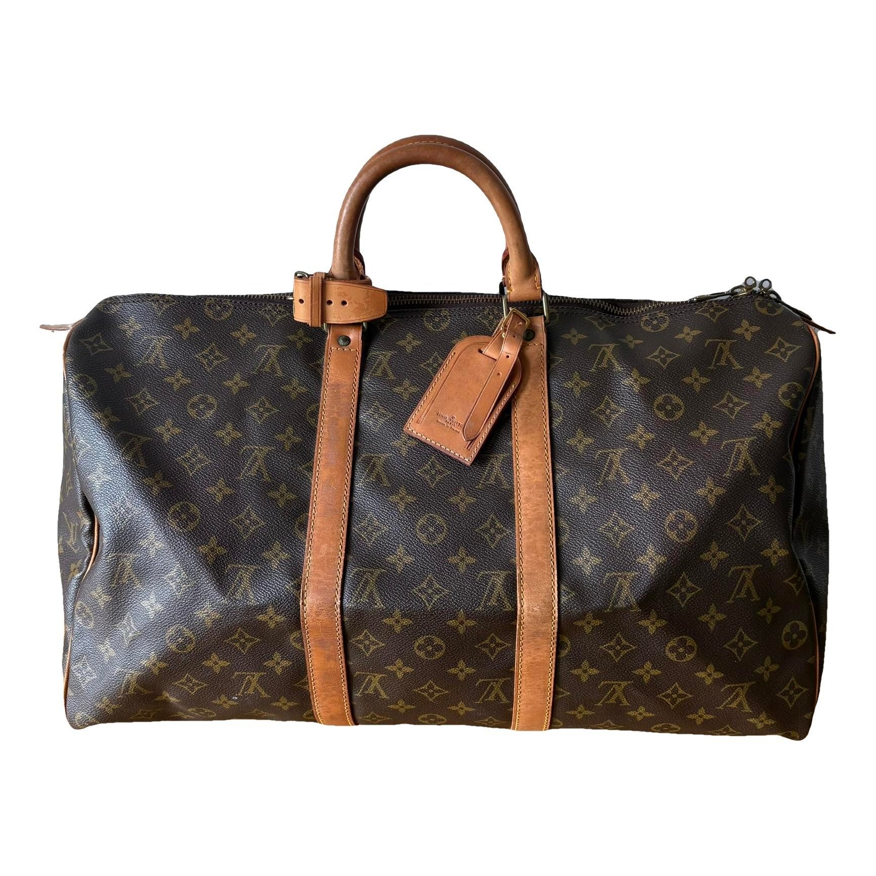 Keepall leather travel bag