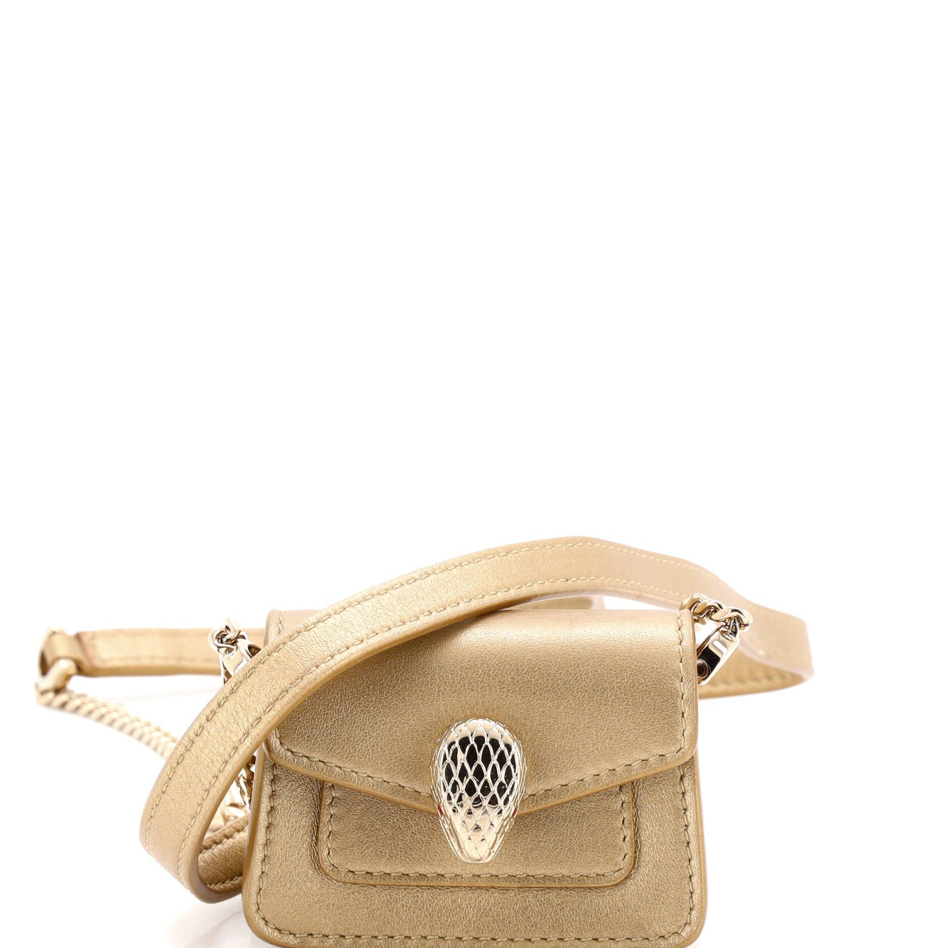 Bvlgari Serpenti Forever Shoulder Bag Metallic Leather Micro