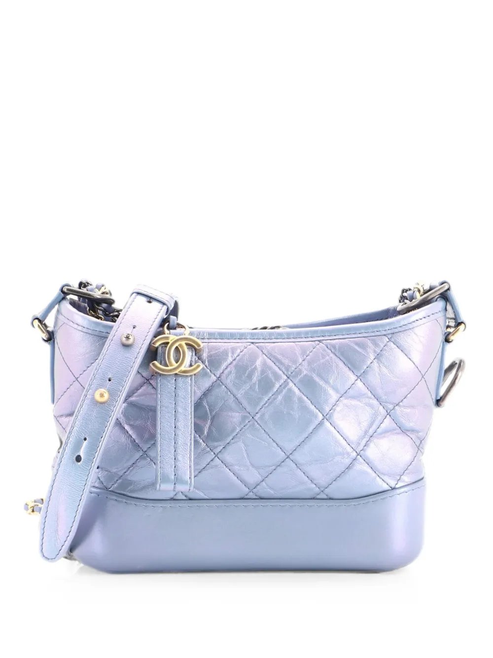 Gabrielle Hobo Quilted Iridescent Lambskin Small crossbody bag