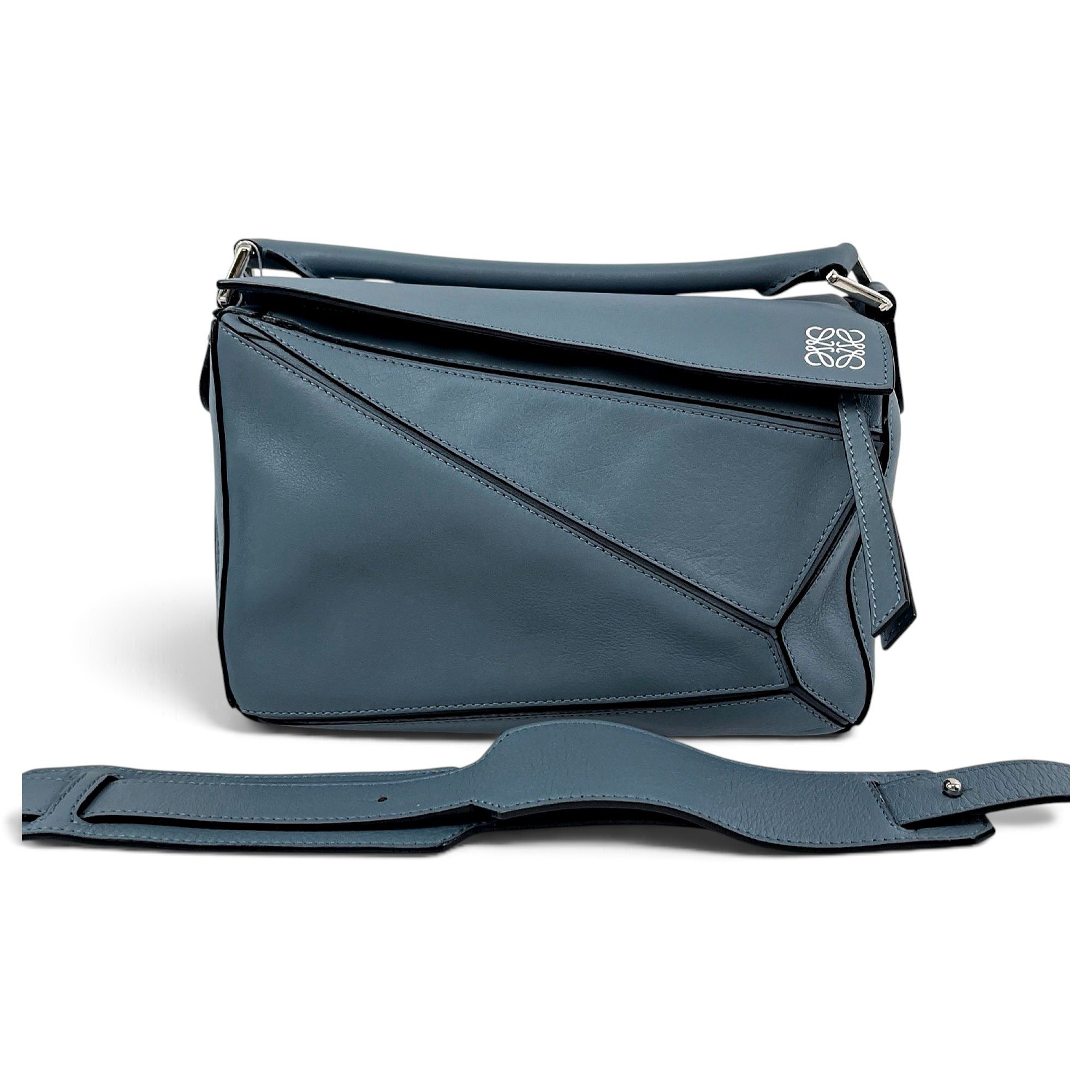 Puzzle leather handbag