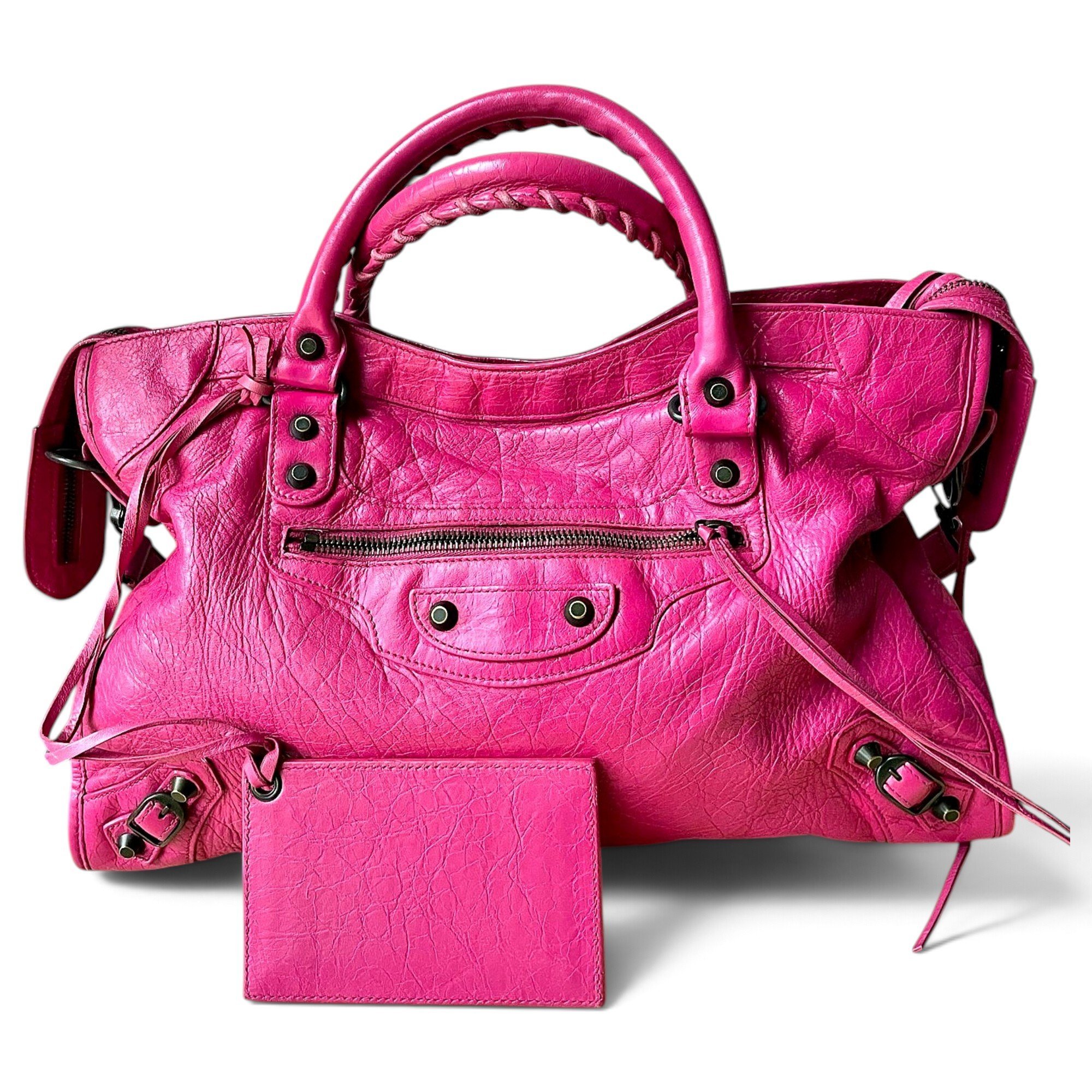 City leather handbag