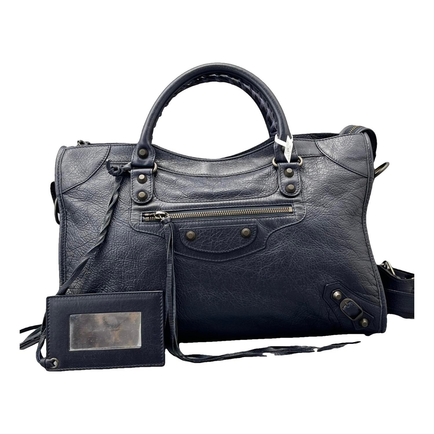 City leather handbag