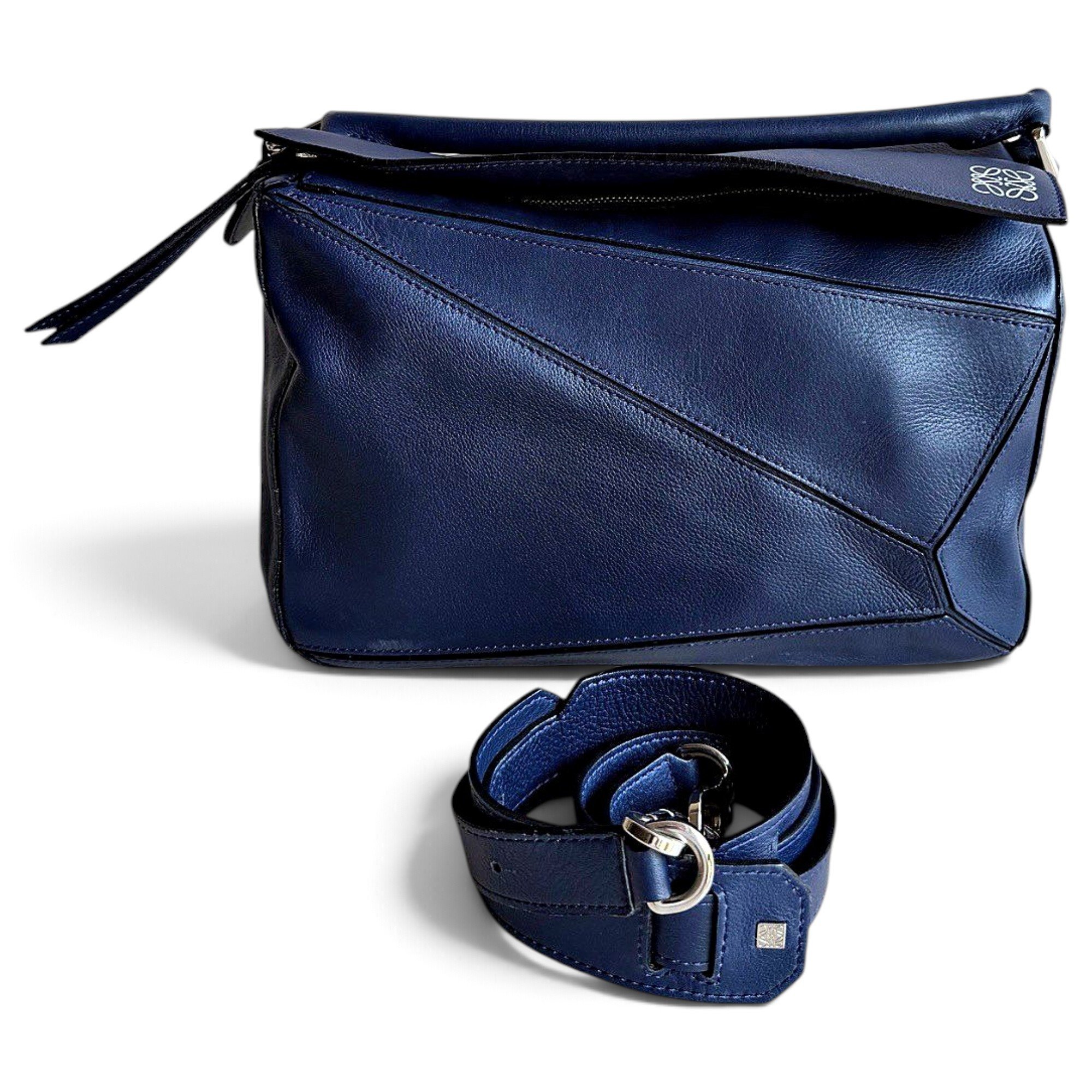 Puzzle leather crossbody bag