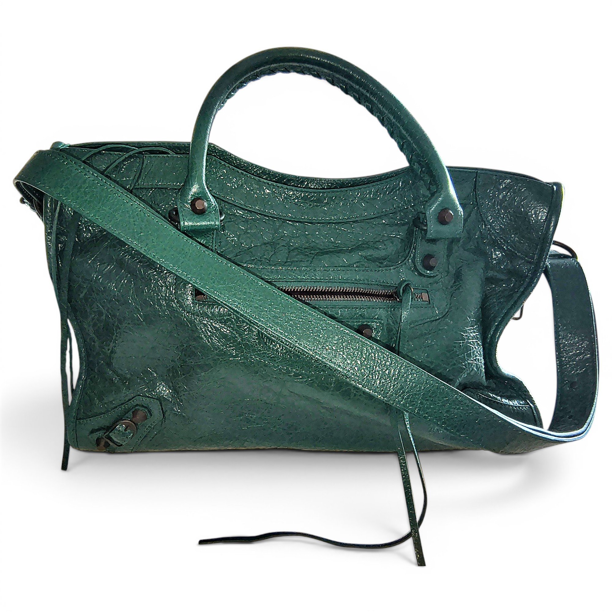 City leather handbag