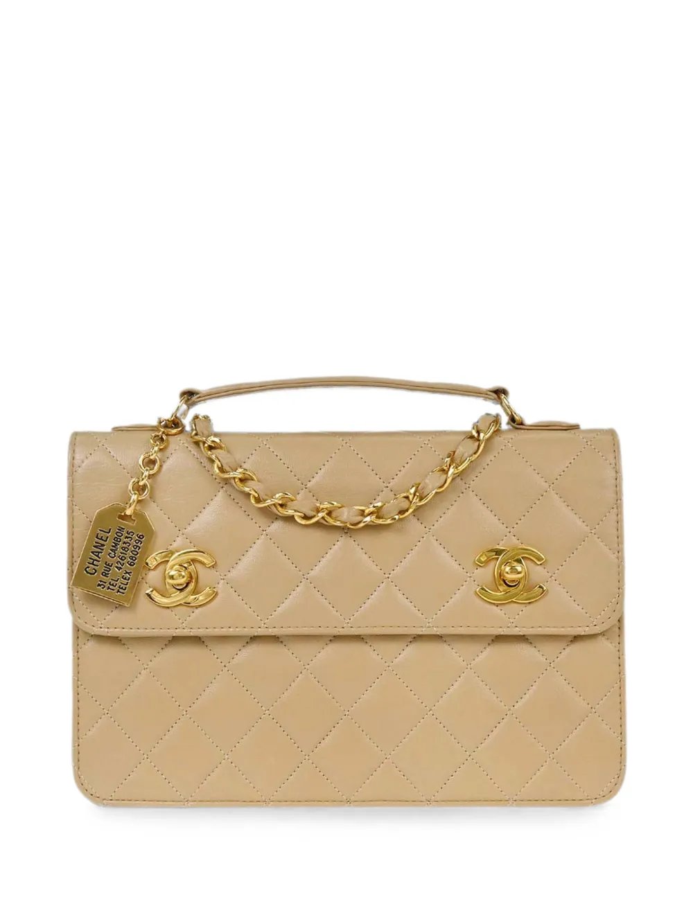 1990 quilted CC turn-lock shoulder bag 