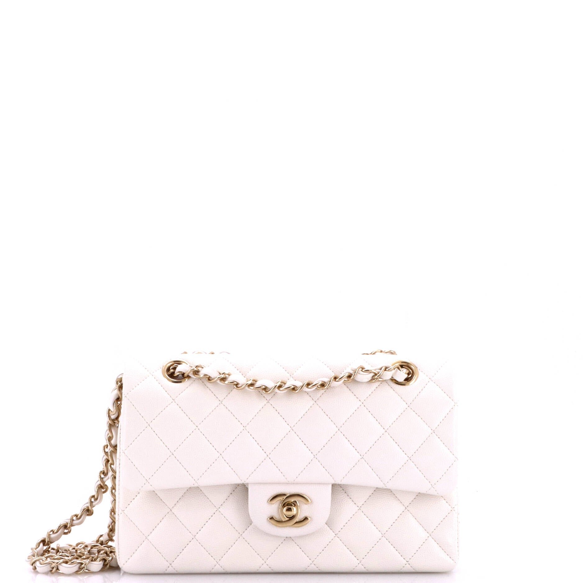 Classic Double Flap Bag Quilted Caviar Small