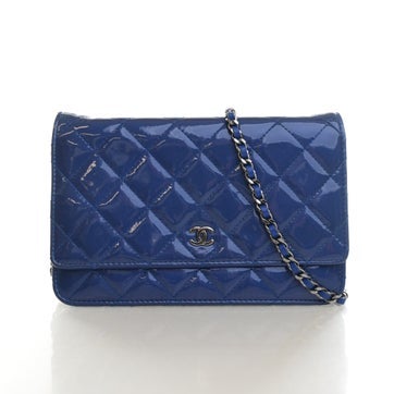 Patent Leather Wallet On Chain