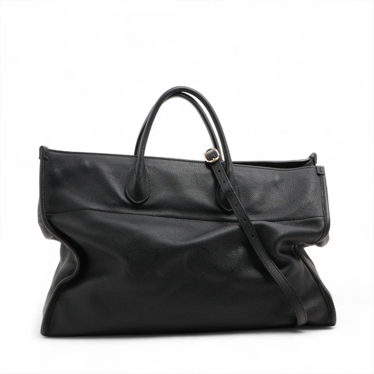 Gucci Logo Leather 2 Way Tote Bag Black 674837