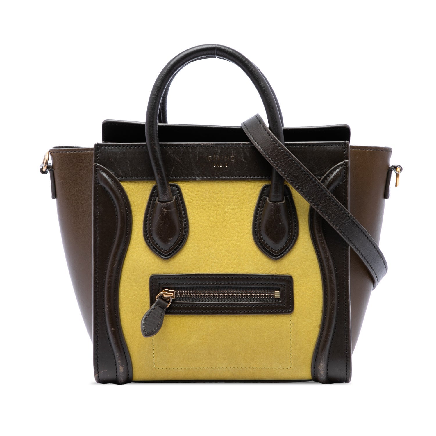 Calf Leather Nano Tricolor Leather Luggage Tote