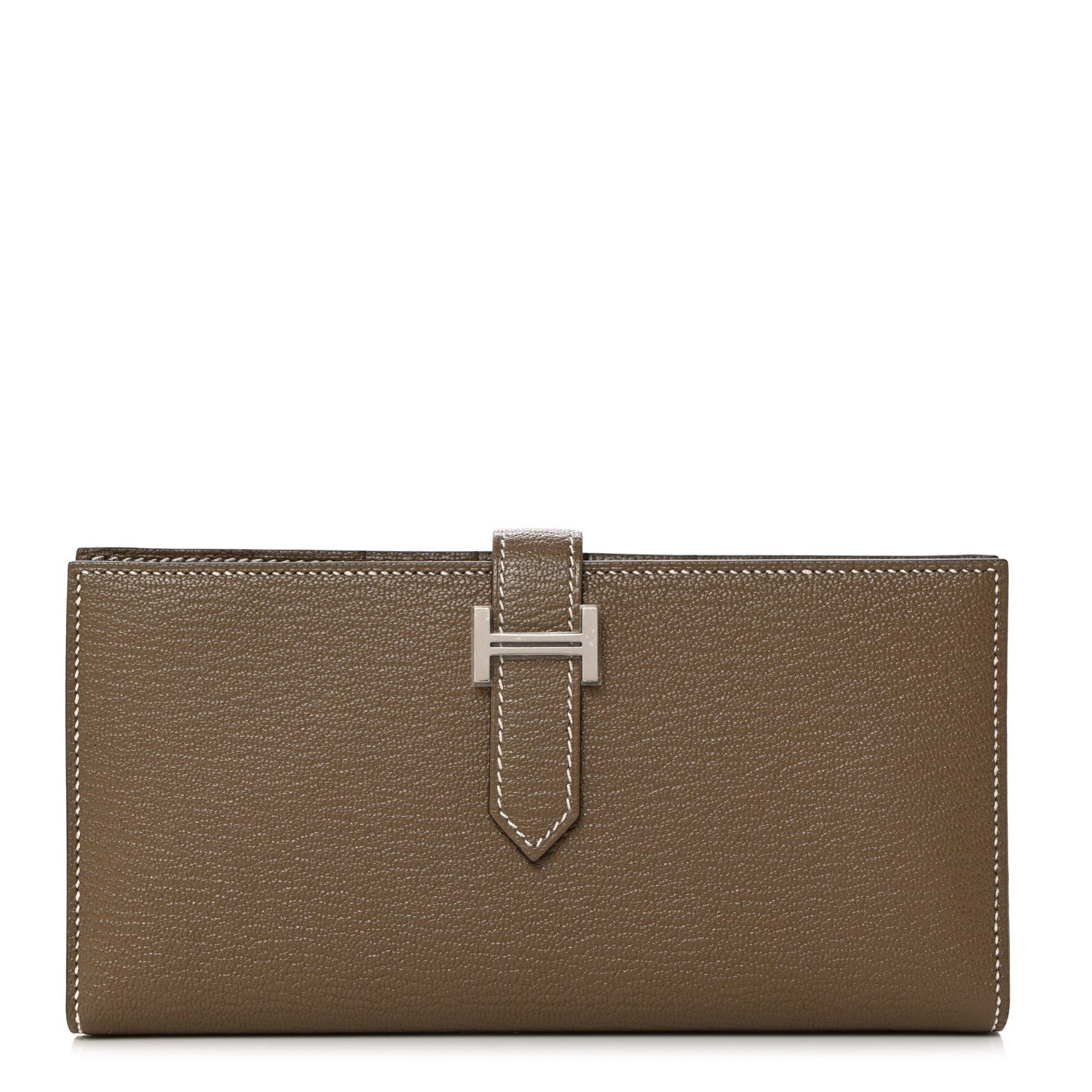 Hermes Chevre Mysore Bearn Gusset Wallet Etoupe