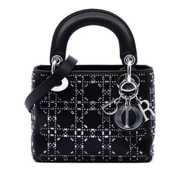 Satin Mini Satin Cannage Crystal Embellished Lady Dior