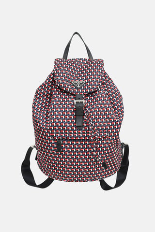 Geometric Nylon Backpack