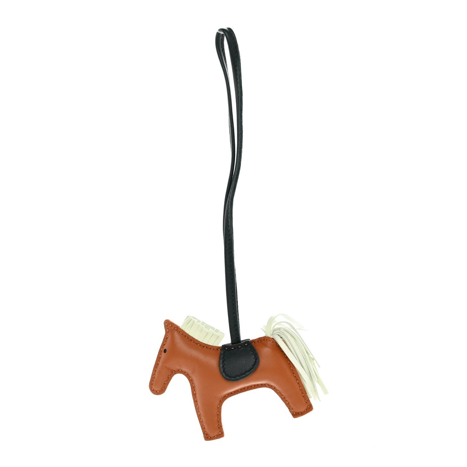 Hermes Milo Lambskin Grigri Rodeo Horse Bag Charm Gold Vert Cypress Vert Fizz