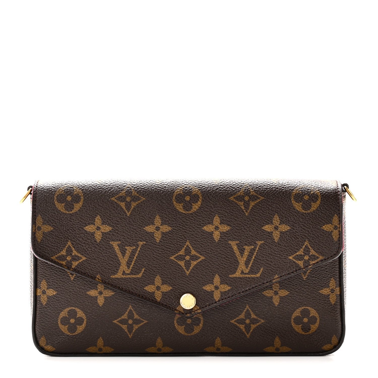 Louis Vuitton Monogram Pochette Felicie Chain Wallet Fuchsia