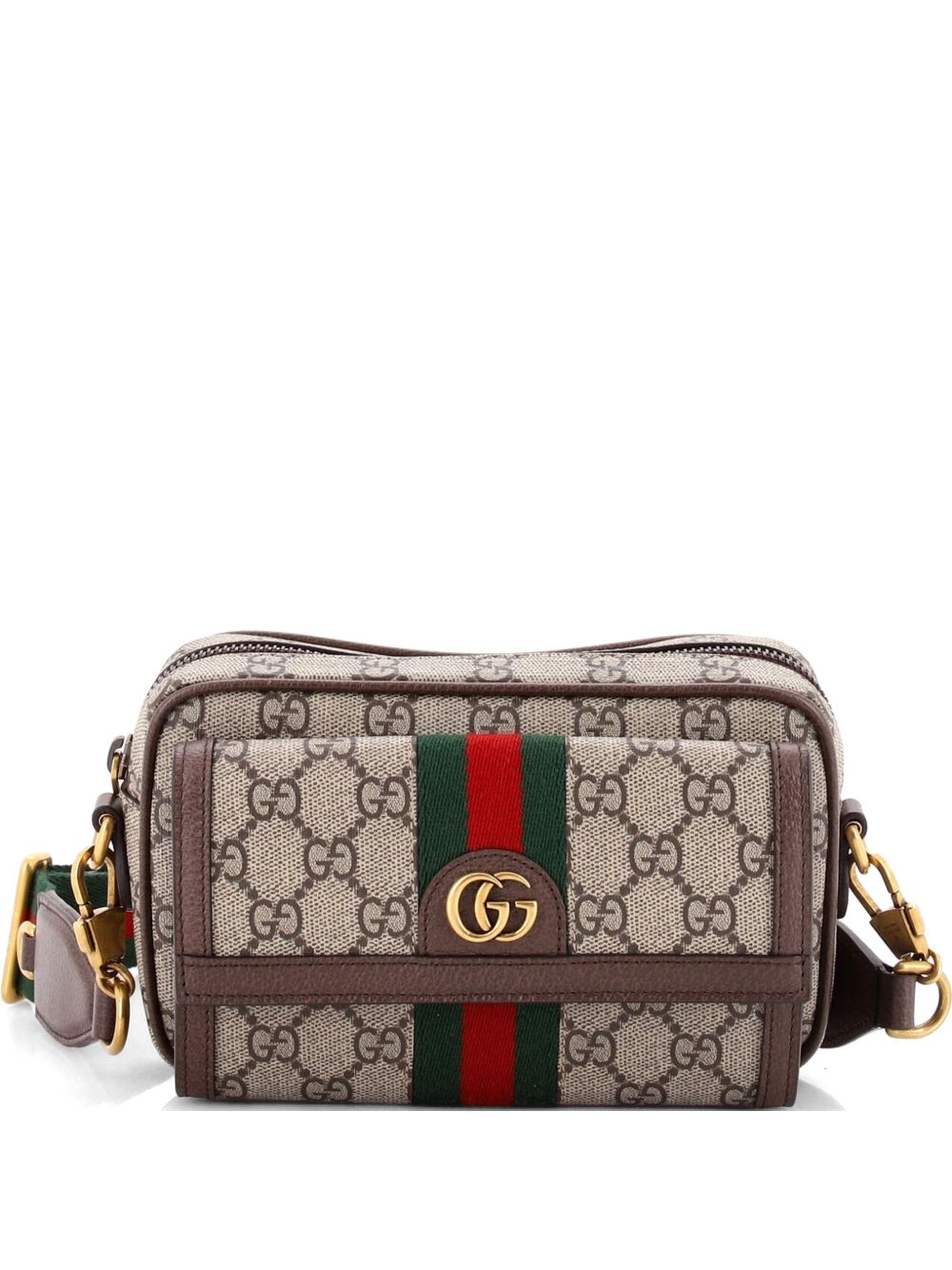 Ophidia Front Pocket Camera Bag GG Coated Canvas Mini shoulder bag