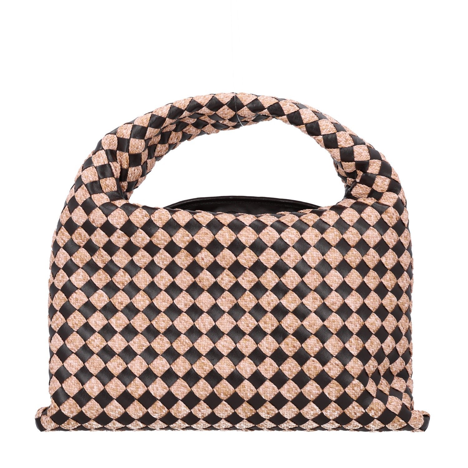 Bottega Veneta Nappa Raffia Intrecciato Small Hop Fondant Natural