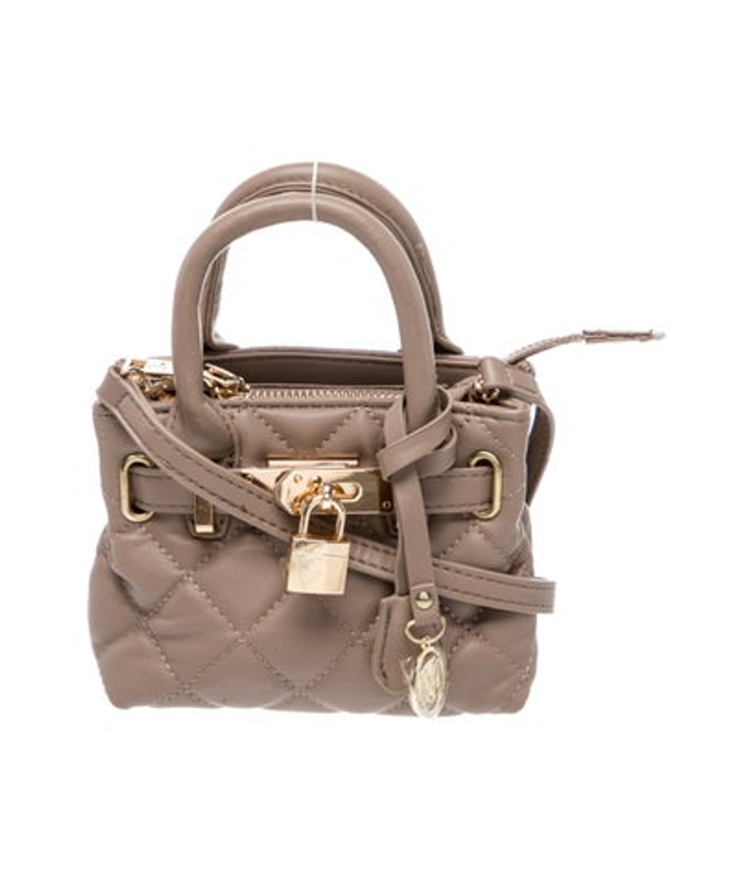 Badgley Mischka Mischka Vegan Leather Mini Diamond Quilted Tote