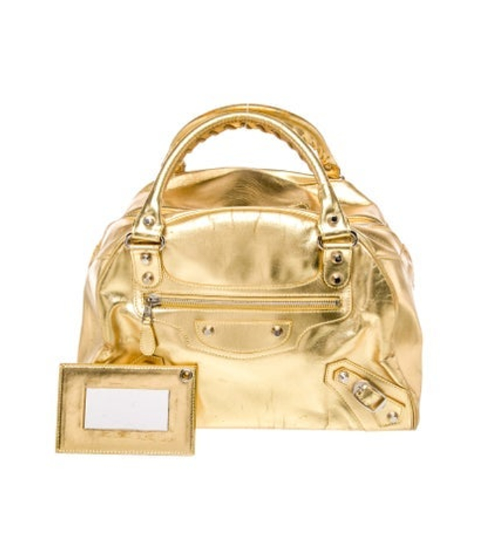 Balenciaga Leather Motocross Bowler Bag