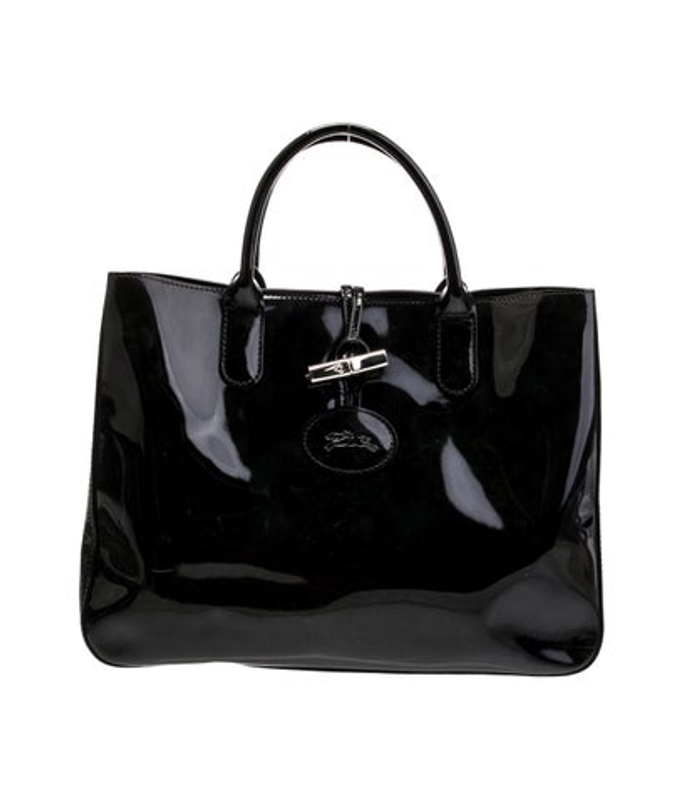 Longchamp Patent Leather Top Handle Bag