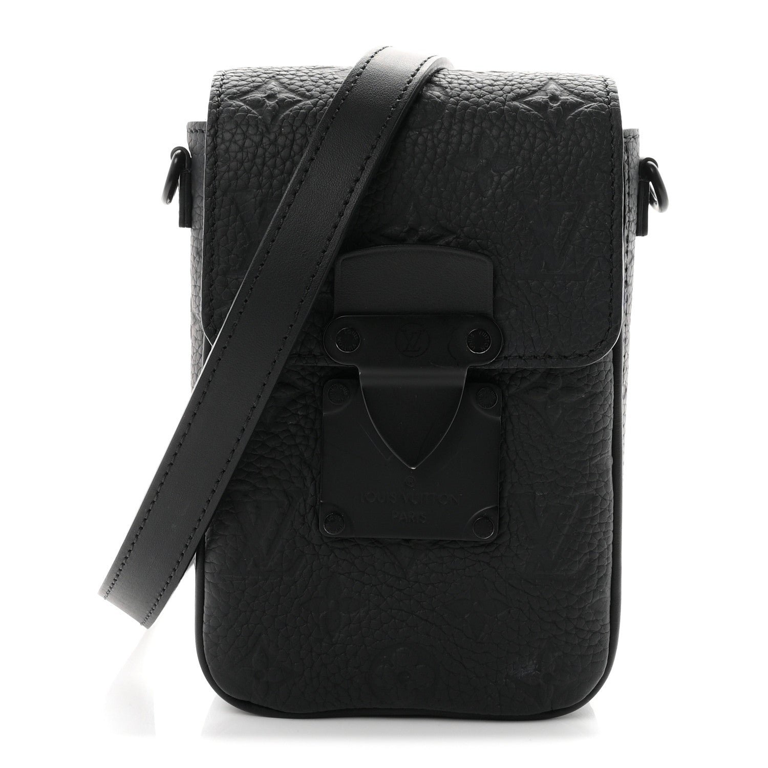 Louis Vuitton Taurillon Monogram S Lock Wearable Wallet Black