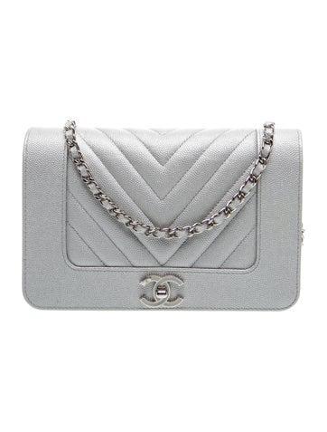 Chevron Caviar Mademoiselle Vintage Wallet on Chain