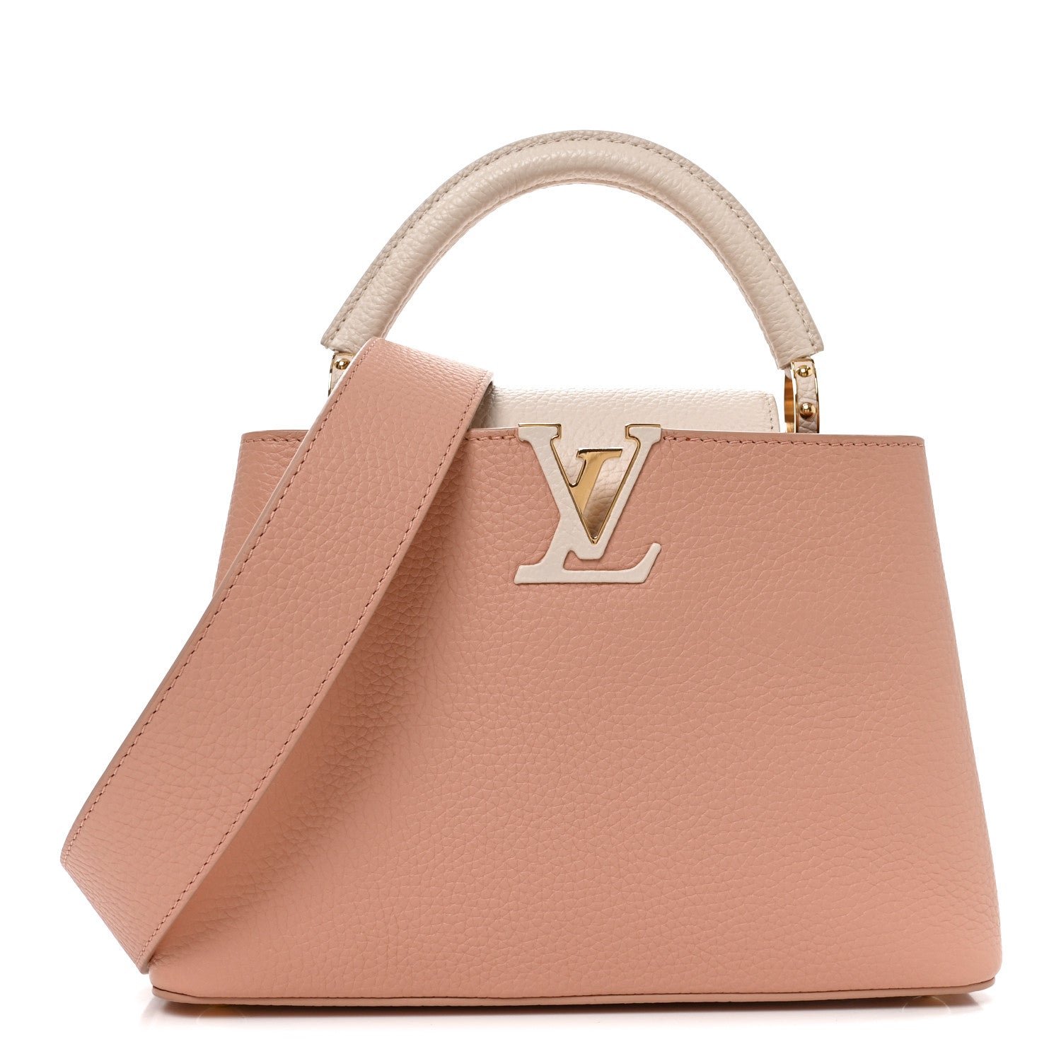 Louis Vuitton Taurillon Capucines BB Rose Trianon Creme