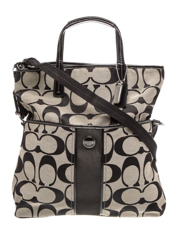 Signature Stripe Foldover Tote Large