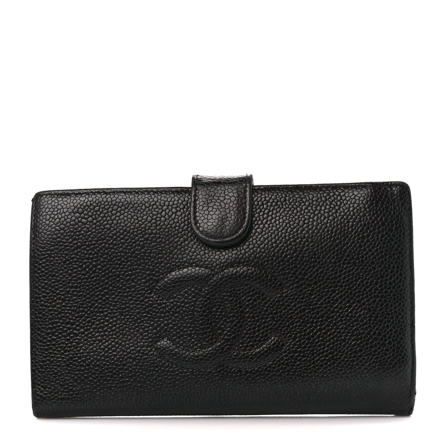 Chanel Caviar Timeless CC French Wallet Black