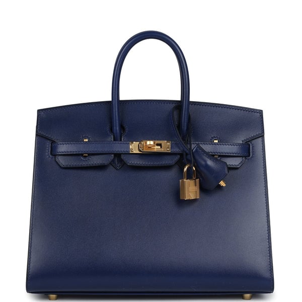 Hermes Hermes Birkin Sellier 25 Bleu Saphir Box Gold Hardware