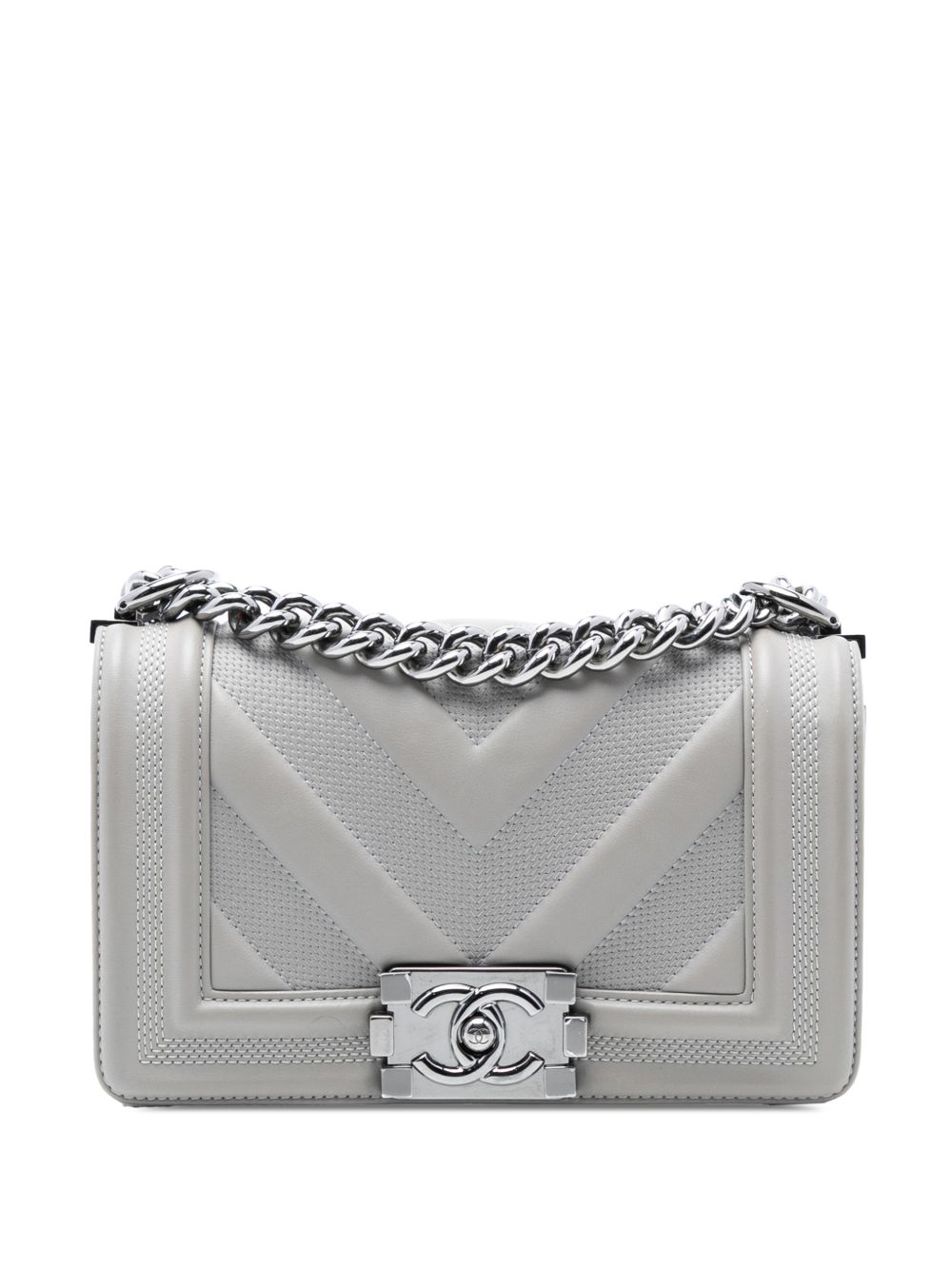 2019 Small Chevron Stitched Calfskin Boy Flap crossbody bag