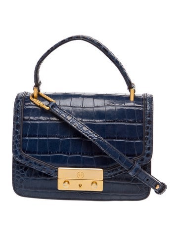 Embossed Leather Top Handle Bag