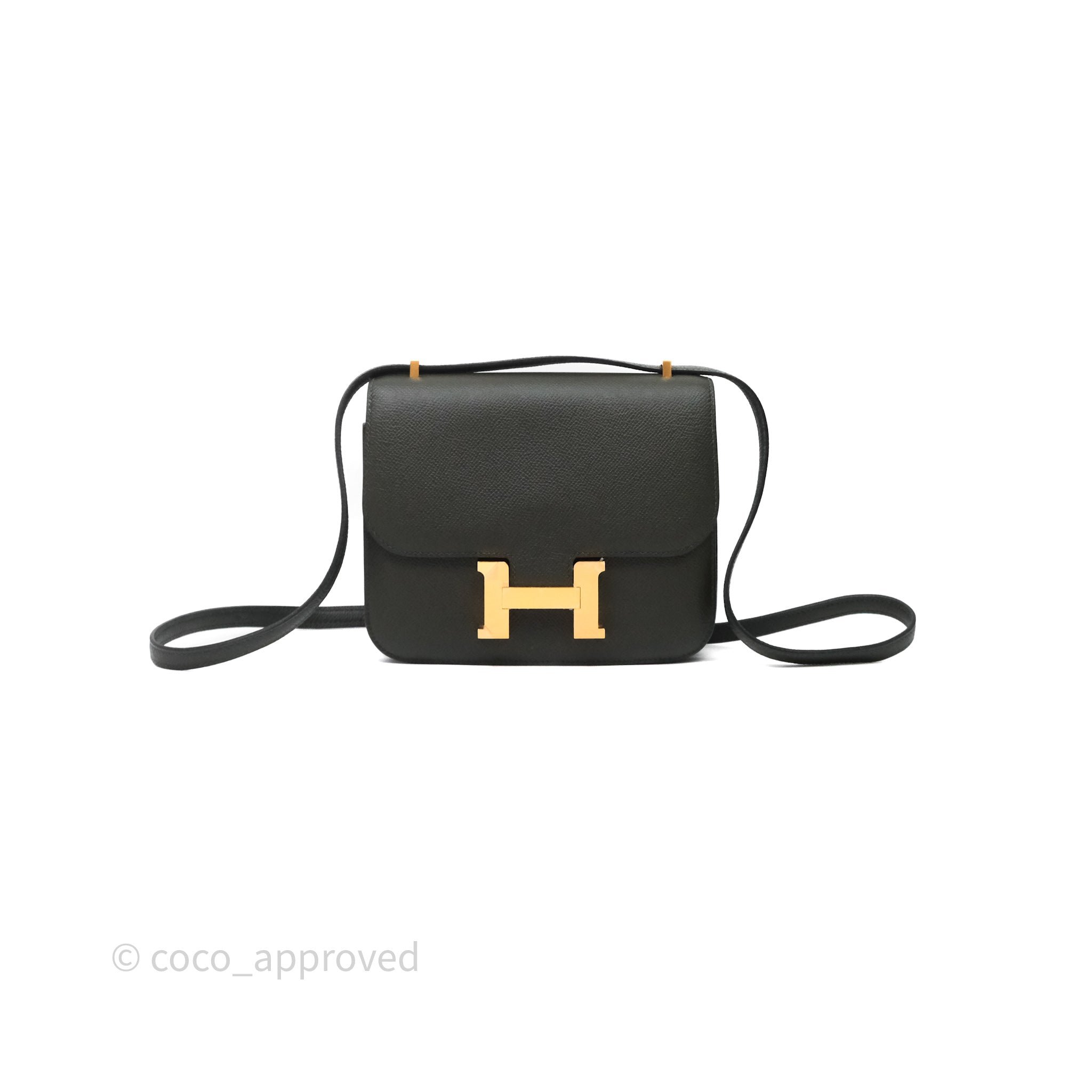 Hermès Constance Mini 18cm Vert de Gris C6 Epsom Gold Hardware