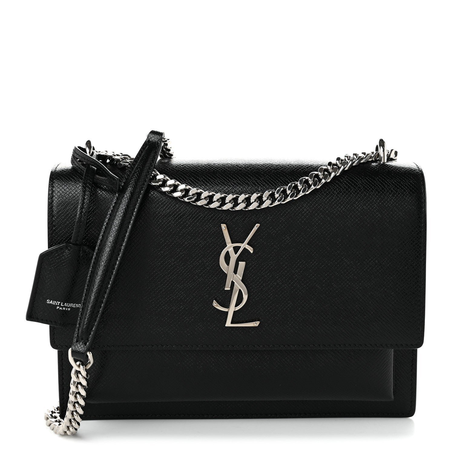Saint Laurent Coated Bark Calfskin Medium Monogram Sunset Black