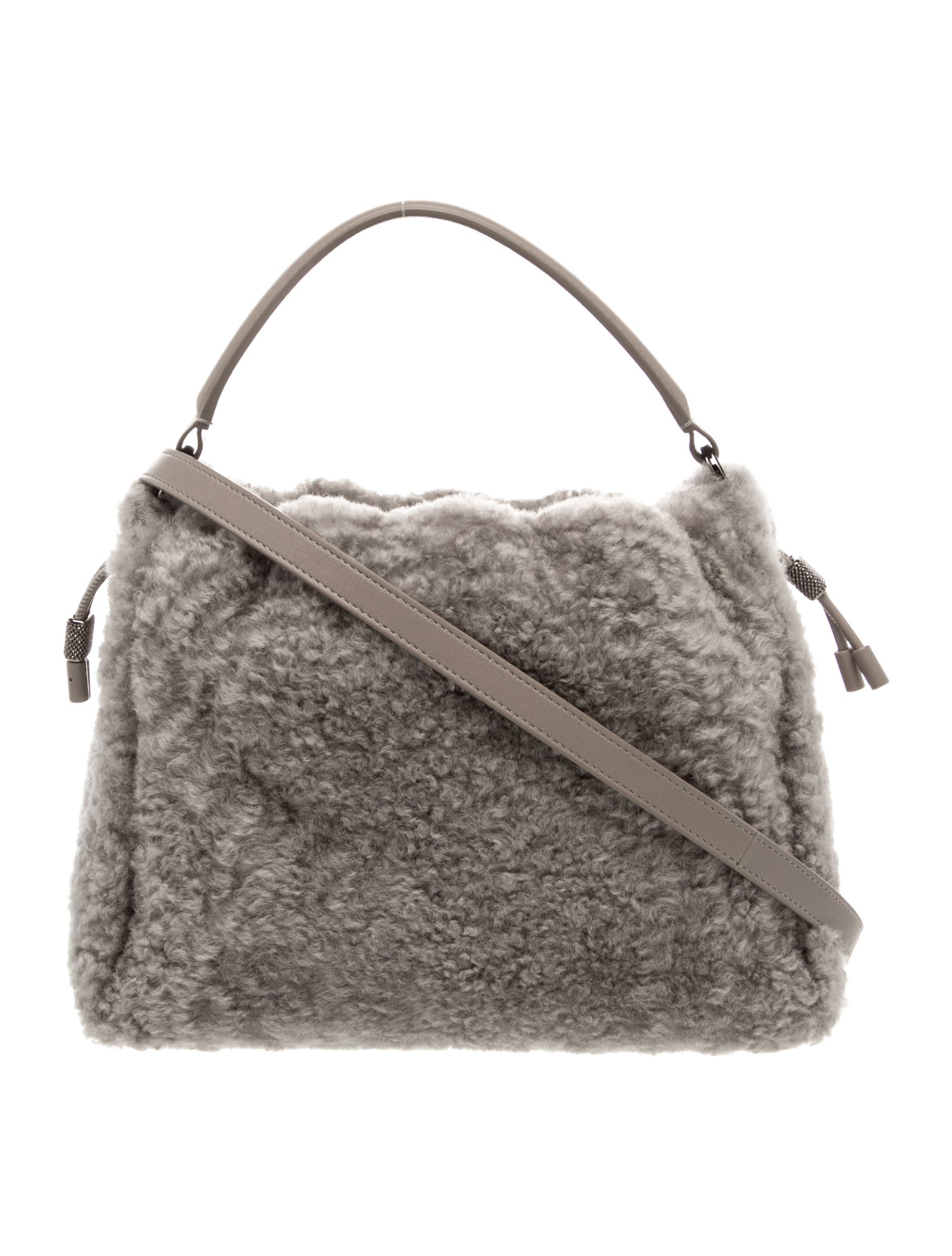 Brunello Cucinelli Shearling Top Handle Bag w/ Tags
