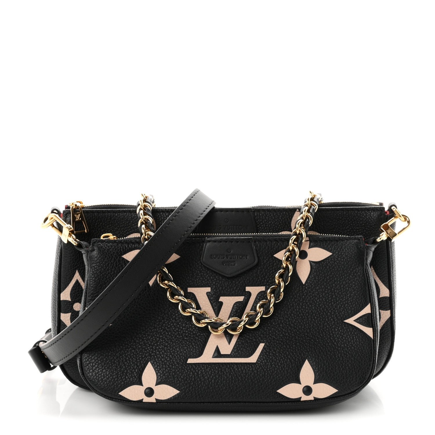 Louis Vuitton Empreinte Monogram Giant Multi Pochette Accessories Black Beige