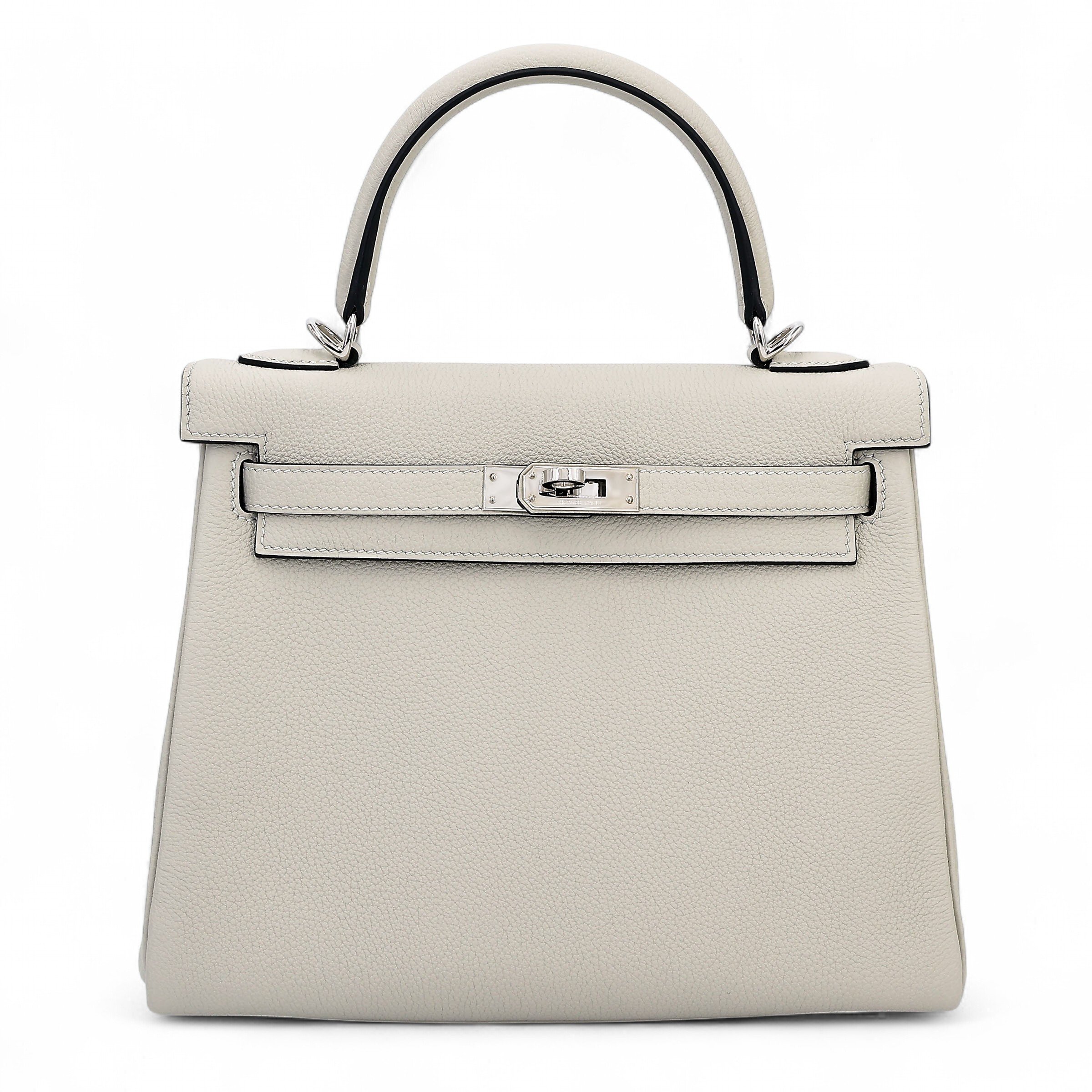 Hermes Excellent ( Rank SA ) HERMÈS Kelly 25 HSS Verso Gris Perle (80) Bleu Indigo (76) Togo Palladium hardware W (2024)