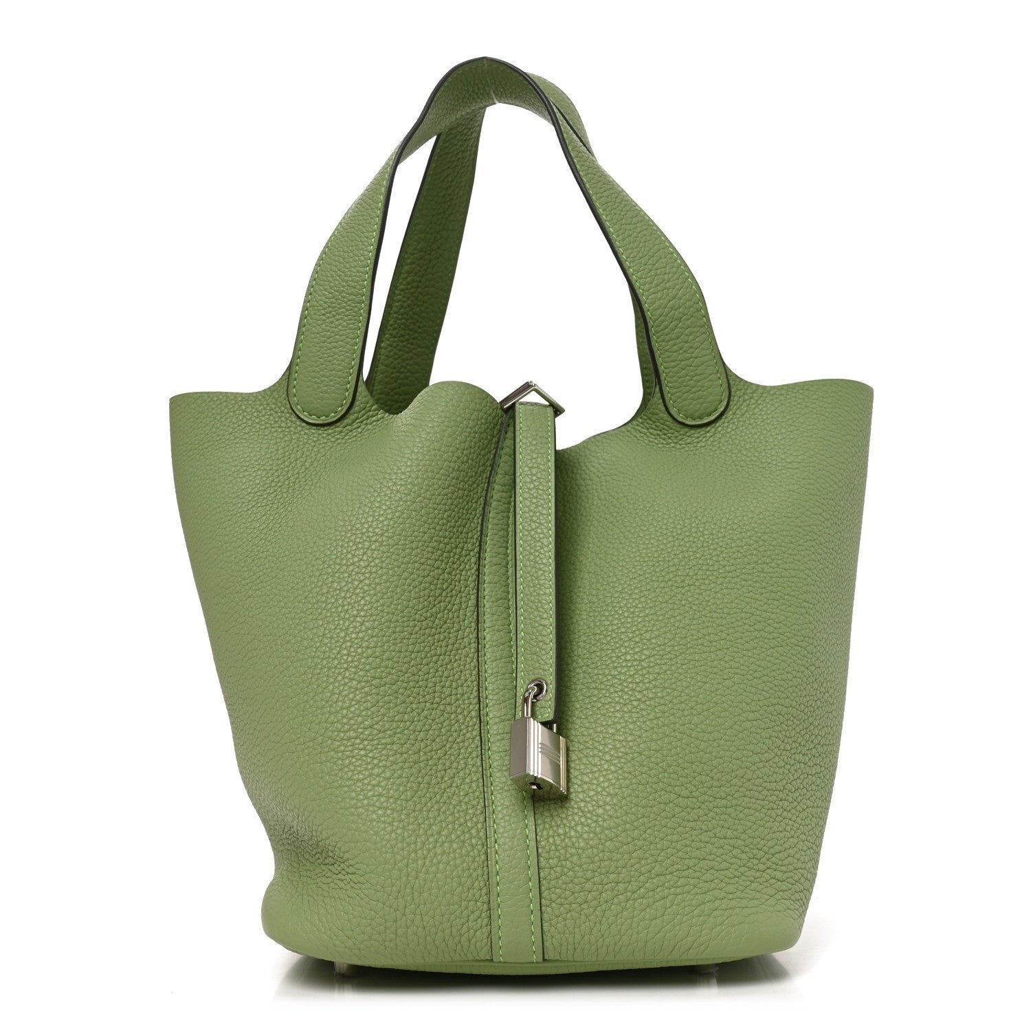Hermes Taurillon Clemence Picotin Lock 22 MM Vert Criquet