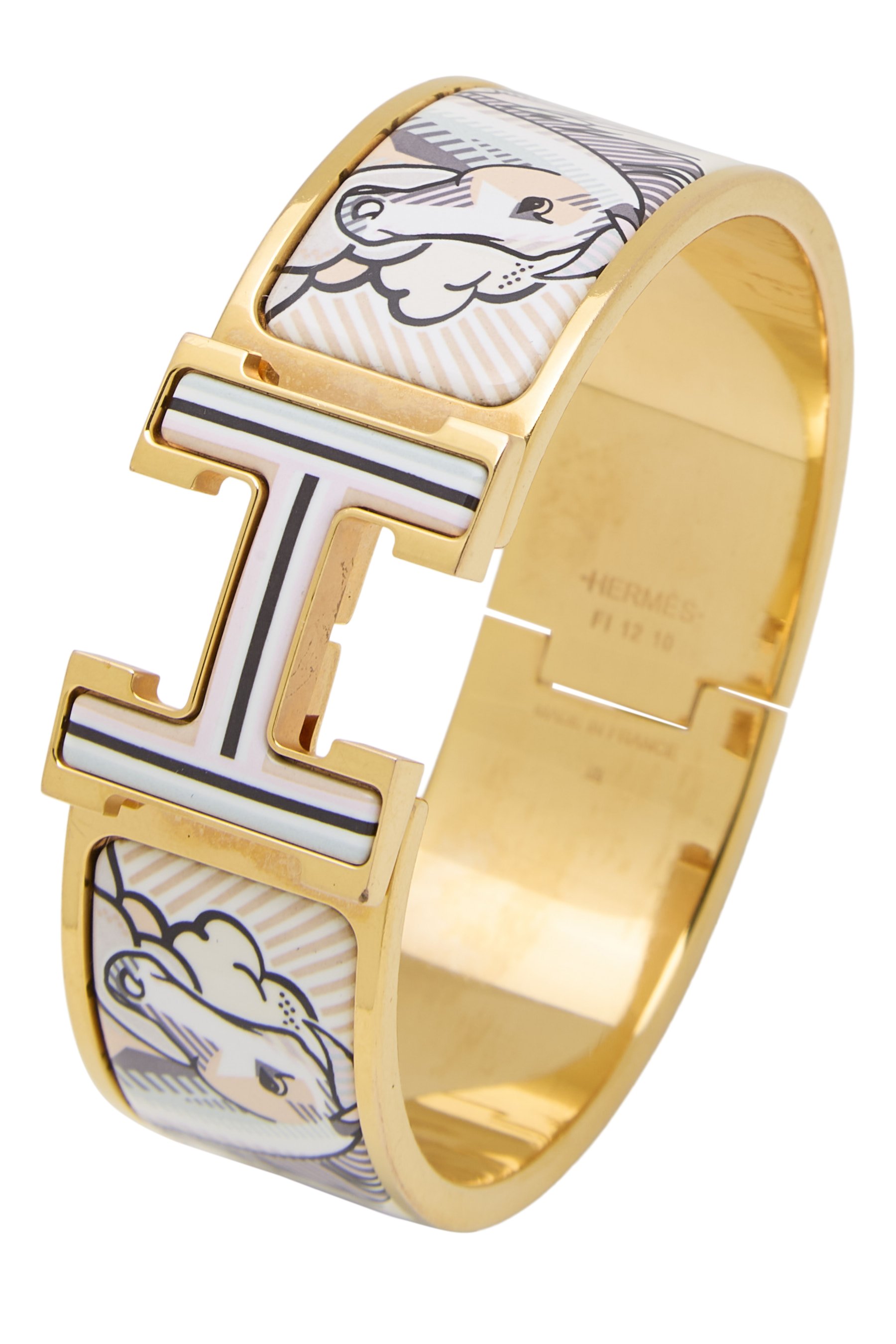 Multicolor Enamel Rose Gold Clic-Clac 'H' Wide PM