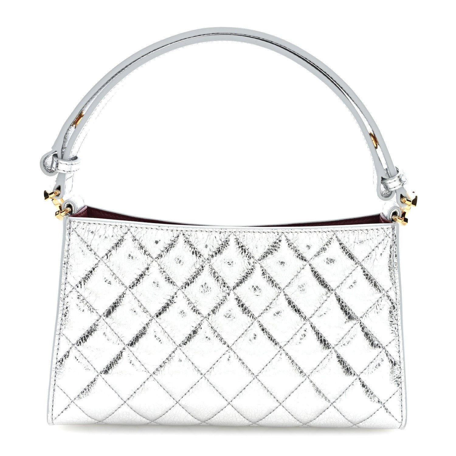 Chanel Metallic Aged Calfskin Quilted Hobo Bag Silver