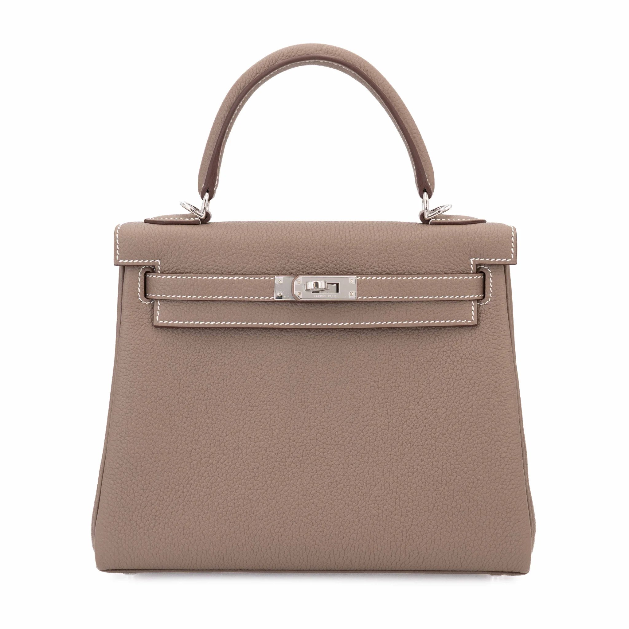 Brand New ( Rank N ) HERMÈS Kelly 25 Etoupe (18) Togo Palladium hardware G (2026)