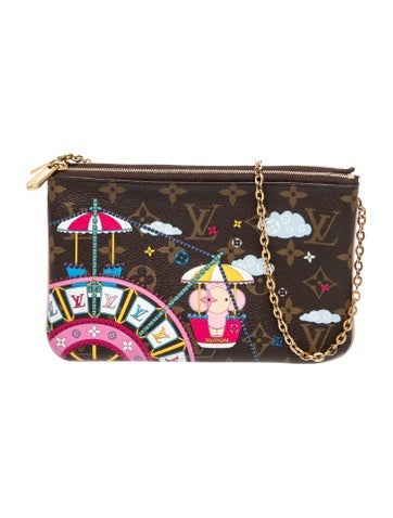LV Monogram Vivienne Christmas Double Zip Pochette