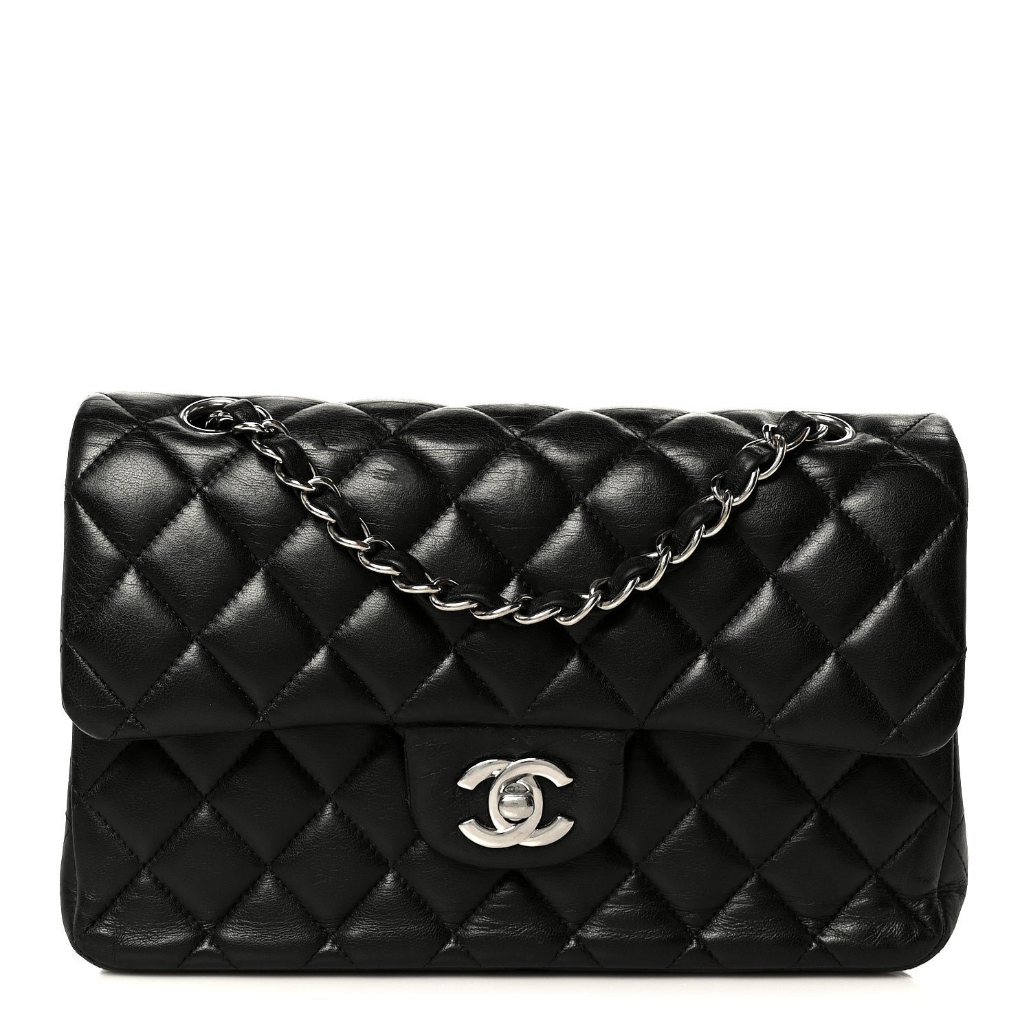 Chanel Lambskin Quilted Small Double Flap Black